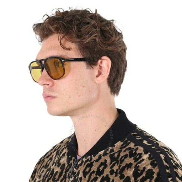 Tom Ford FT1000/S 05E PIERRE-02 BRAND NEW Sunglasses Black Brown Square Unisex - Picture 3 of 10